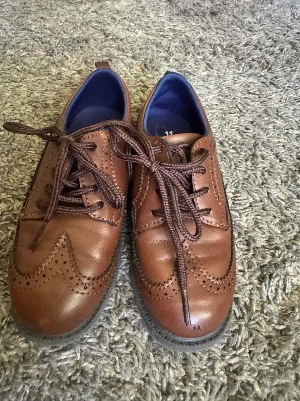 Boys Carter's Brown Wingtip Oxford Dress Shoes Size 11